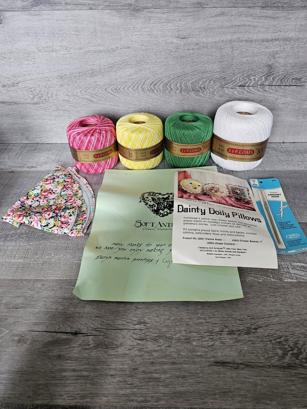 Vtg Dainty Doily Pillows Flower Basket Crochet By Soft Antique Kits 1980s Rare